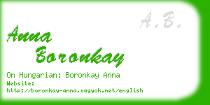 anna boronkay business card